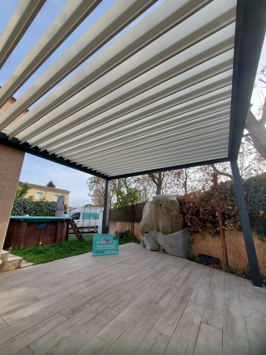 pergola sur mesure 4MX4M adossée deux poteaux Montpellier